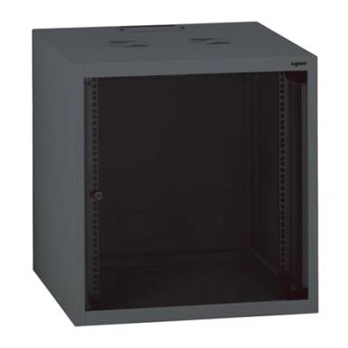 Legrand fali rackszekr&eacute;ny 19" 12U, 626x600x600, antracit, egyrekeszes, &uuml;vegajt&oacute;s, max: 36 kg