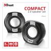 Trust Polo Compact 2.0 jack 8W USB tápellátású fekete-ezüst hangszóró 20943