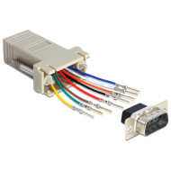 Delock Sub-D 9 Pin apa  RJ45 anya adapter, szerelő készlet 65462