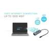i-tec USB C Metal 3 port HUB Gigabit Ethernet 1x USB C to RJ-45 3x USB 3.0 LED C31METALG3HUB