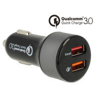 Navilock Car charger 2 x USB Type-A with Qualcomm Quick Charge 3.0 62739