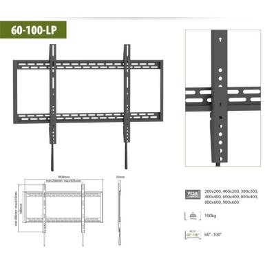 SUNNE TV fali konzol 60"-100" (60-100-LP) max: VESA900x600mm, max 100kg SUNNE TV fali konzol 60"-100" (60-100-LP) max: VESA900x600mm, max 100kg