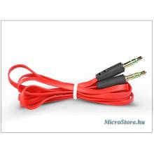 Haffner 3,5 - 3,5 mm jack audio kábel 1 m-es lapos vezetékkel - piros/fekete PT-4170 Haffner 3,5 - 3,5 mm jack audio kábel 1 m-es lapos vezetékkel - piros/fekete PT-4170