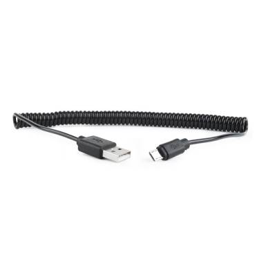 Gembird micro USB cable 2.0 coiled cable black 1,8m CC-mUSB2C-AMBM-6 Gembird micro USB cable 2.0 coiled cable black 1,8m CC-mUSB2C-AMBM-6