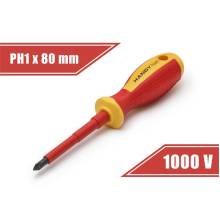 Handy csavarhúzó (10567), PH1, 80mm, 1000V-ig szigetelt, mágneses fej Handy csavarhúzó (10567), PH1, 80mm, 1000V-ig szigetelt, mágneses fej