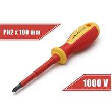 Handy csavarhúzó (10569), PH2, 100mm, 1000V-ig szigetelt, mágneses fej Handy csavarhúzó (10569), PH2, 100mm, 1000V-ig szigetelt, mágneses fej