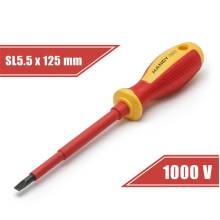 Handy lapos csavarhúzó (10563), 5,5, 125mm, 1000V-ig szigetelt, mágneses fej Handy lapos csavarhúzó (10563), 5,5, 125mm, 1000V-ig szigetelt, mágneses fej