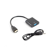 Lanberg adapter HDMI-A(M)-VGA(F) with audio cable AD-0017-BK