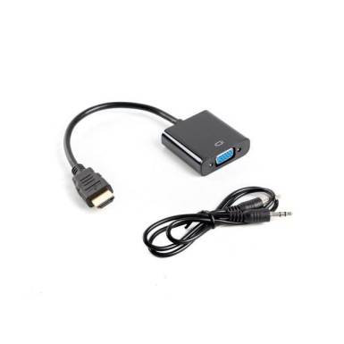 Lanberg adapter HDMI-A(M)-VGA(F) with audio cable AD-0017-BK
