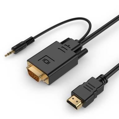 Gembird HDMI-VGA és audio kábeladapter, egy port, 3m, fekete A-HDMI-VGA-03-10 Gembird HDMI-VGA és audio kábeladapter, egy port, 3m, fekete A-HDMI-VGA-03-10