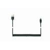 Gembird USB szinkron és töltő spirálkábel iPhone-hoz, 1,5 m, fekete CC-LMAM-1.5M