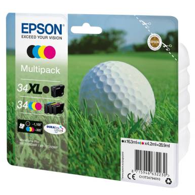 EPSON - NEW CONSUMER INK (SX) 34XL MPACK INK (XL BK&STD CMY)  C13T34794010