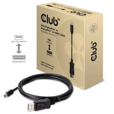 CLUB3D Mini Displayport - Displayport 1.4 HBR3 2m kábel CAC-1115 CLUB3D Mini Displayport - Displayport 1.4 HBR3 2m kábel CAC-1115