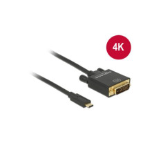 Delock Cable USB Type-C male  DVI 24+1 male (DP Alt Mode) 4K 30 Hz 1 m black 85320