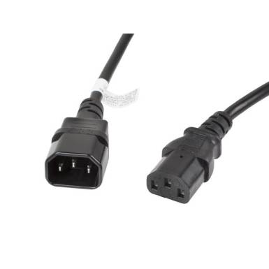 Lanberg extension power cable C13- C14 3m VDE CA-C13E-11CC-0030-BK