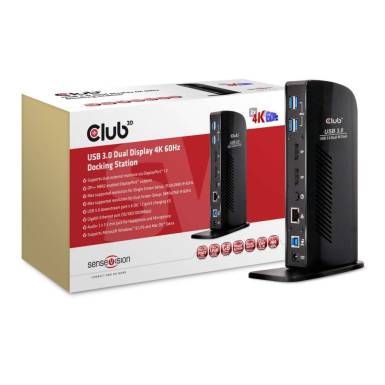 CLUB3D SenseVision USB 3.0 Dual Display 4K 60Hz Docking Station CSV-1460 CLUB3D SenseVision USB 3.0 Dual Display 4K 60Hz Docking Station CSV-1460