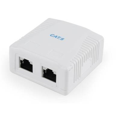 Gembird 2x RJ45 kat. 6 fali aljzat, komplett, feh&eacute;r NCAC-2F6-01