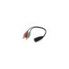 Gembird 2X3.5 MM 4-PIN audio cross-over adapter cable, black CCA-418