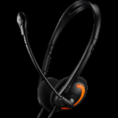 CANYON PC headset with microphone, volume control and adjustable headband, cable 1.8M, Black/Orange CNS-CHS01BO