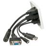 LINDY Multi AV Faceplate, HDMI, VGA, 3.5mm & USB, Plastic