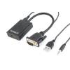 Gembird adapter VGA(M) - HDMI(F), black A-VGA-HDMI-01
