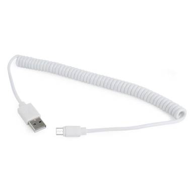 Gembird Coiled Micro-USB cable, 1.8m, white CC-mUSB2C-AMBM-6-W Gembird Coiled Micro-USB cable, 1.8m, white CC-mUSB2C-AMBM-6-W