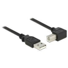 Delock USB 2.0-s kábel A-típusú dugó  USB 2.0 B-típusú dugó derékszögű 0,5 m fekete 84809