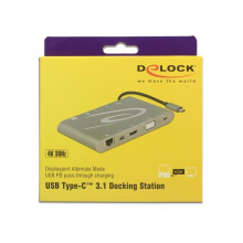 DELOCK USB 3.1 Type-C docking station 4K 30Hz, sötétszürke 87297