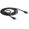 DELOCK kábel Displayport 1.2 male/male összekötő 4K 60Hz, 1.5m, fekete 85508