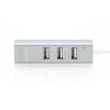 HUB 3-port USB 2.0 HighSpeed Typee C with Fast Ethernet LAN adapter, aluminium DA-70253
