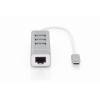 HUB 3-port USB 2.0 HighSpeed Typee C with Fast Ethernet LAN adapter, aluminium DA-70253