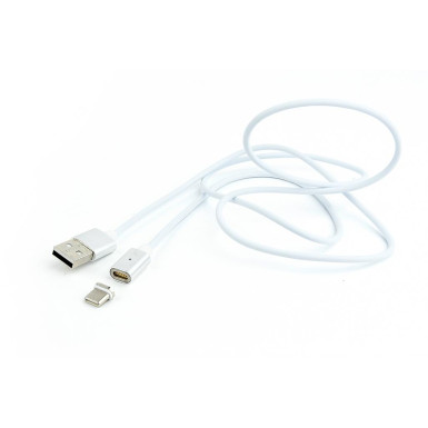 Gembird Magnetic USB Type-C cable, silver, 1m CC-USB2-AMUCMM-1M