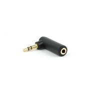 Gembird audio adapter plug 3.5mm, right angle adapter, 90°, black A-3.5M-3.5FL