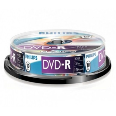 Philips DVD-R 4,7Gb 16x Hengeres 10db/csomag (10-es címke)