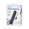 LOGILINK 10-portos USB 2.0 HUB tápegységgel UA0096