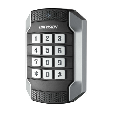 Hikvision DS-K1104MK RFID kártyaolvasó+kódzár, Mifare (13,56MHz), RS-485/WG26/WG34, IP65, IK10, 12VD