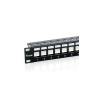 Equip Patch Panel - 769124 (Cat6 Keystone patch panel, 24 port, 1U, árnyékolt, fekete)