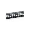 Equip Patch Panel - 769124 (Cat6 Keystone patch panel, 24 port, 1U, árnyékolt, fekete)