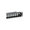 Equip Patch Panel - 769124 (Cat6 Keystone patch panel, 24 port, 1U, árnyékolt, fekete)