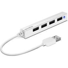 Speedlink SL-140000-WE SNAPPY SLIM USB Hub, 4-Port, USB 2.0, Passz&iacute;v, feh&eacute;r SL-140000-WE