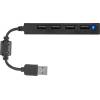 Speedlink SL-140000-BK SNAPPY SLIM USB Hub, 4-Port, USB 2.0, Passzív, fekete SL-140000-BK