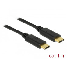 DELOCK kábel USB 2.0 Type-C male/male összekötő, 1m, 5A E-Marker 83323