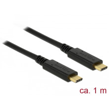 DELOCK kábel USB 3.1 Gen 2 Type-C male/male összekötő, 1m, 5A E-Marker 85531