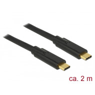 DELOCK kábel USB 3.0 Type-C male/male összekötő, 2m, 5A E-Marker 85527