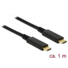 DELOCK kábel USB 3.1 Gen 2 Type-C male/male összekötő, 1m, 3A E-Marker 83661