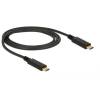 DELOCK kábel USB 3.1 Gen 2 Type-C male/male összekötő, 1m, 3A E-Marker 83661