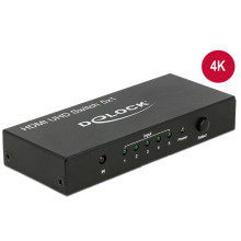 Delock HDMI UHD-kapcsoló, 5 x HDMI-bemenet  1 x HDMI-kimenet, 4K 18685