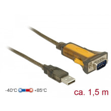 Delock Adapter USB 2.0 A-típusú dugó  1 x kiterjesztett hőmérséklet tartományú soros RS-232 DB9 csa 65840