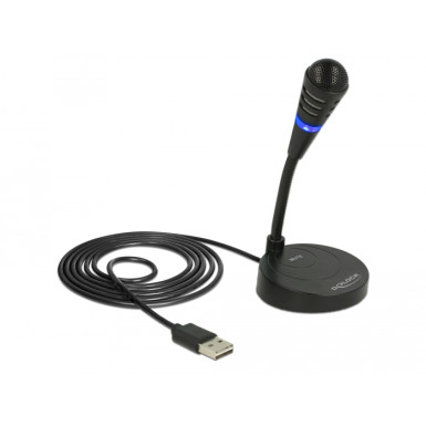 Delock USB mikrofon talppal és érintős némító gombbal 65868