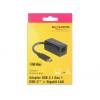Delock Adapter SuperSpeed USB (USB 3.1 Gen 1) USB Type-C™ csatlakozódugóval Gigabit LAN 10/100/100 65904